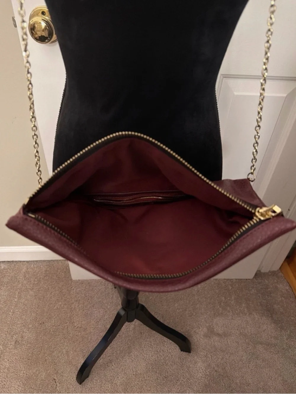 Nine West Women's Fold-Over Chain Shoulder Bag - Burgundy